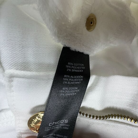 Chicos Skinny Jeans So Slimming Womens Size 1.5 Ankle Denim Mid Rise White - Picture 7 of 13